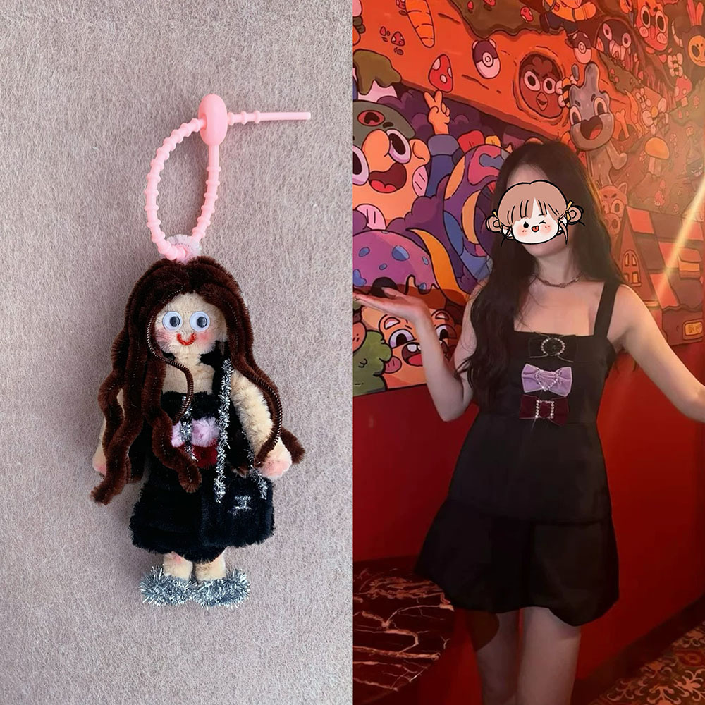 Custom Portrait Doll Handmade Pipe Cleaner Doll Chenille Stems Stick A