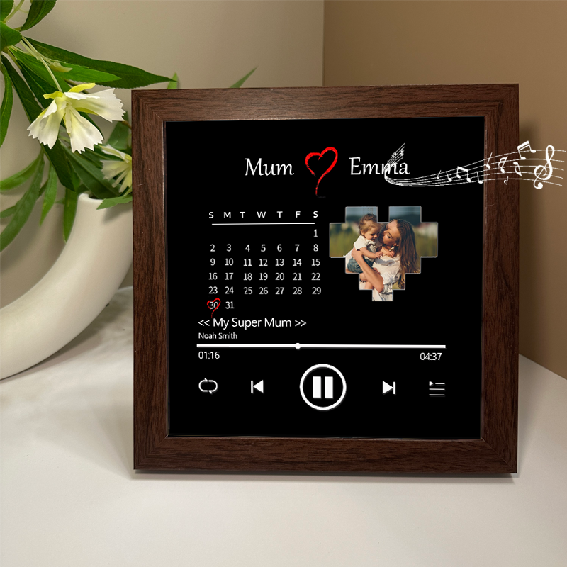Personalised Photo Frame with Custom Whole Song Picture Frame Music Player Gifts for Mother (Can Play Whole Song)