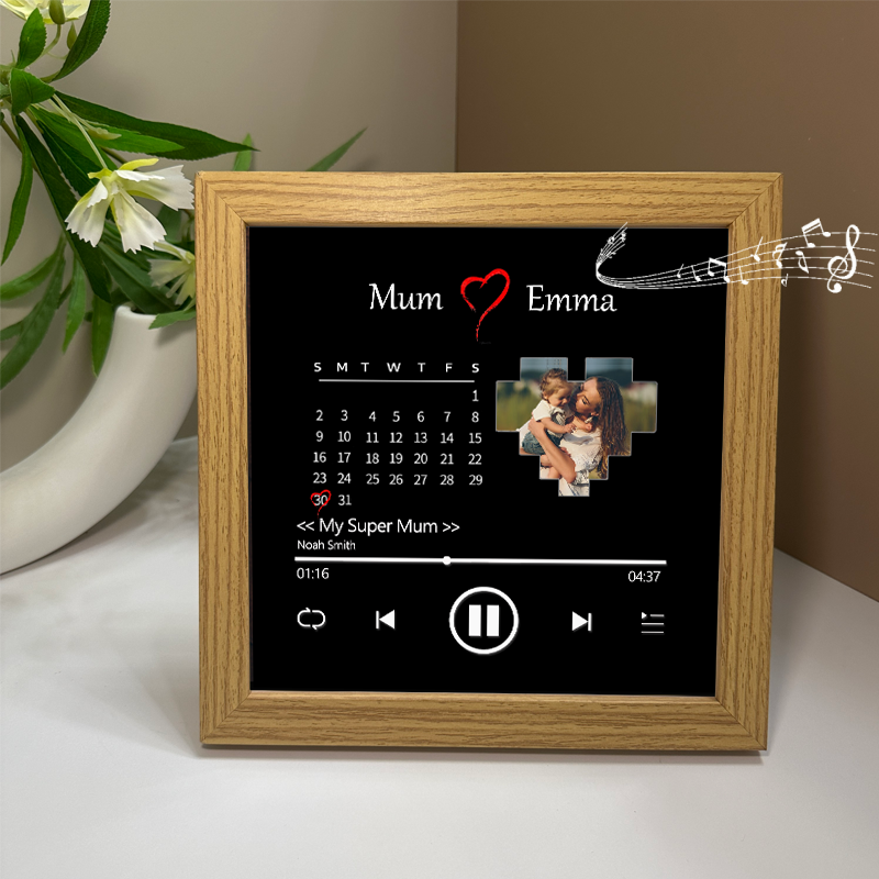 Personalised Photo Frame with Custom Whole Song Picture Frame Music Player Gifts for Mother (Can Play Whole Song)
