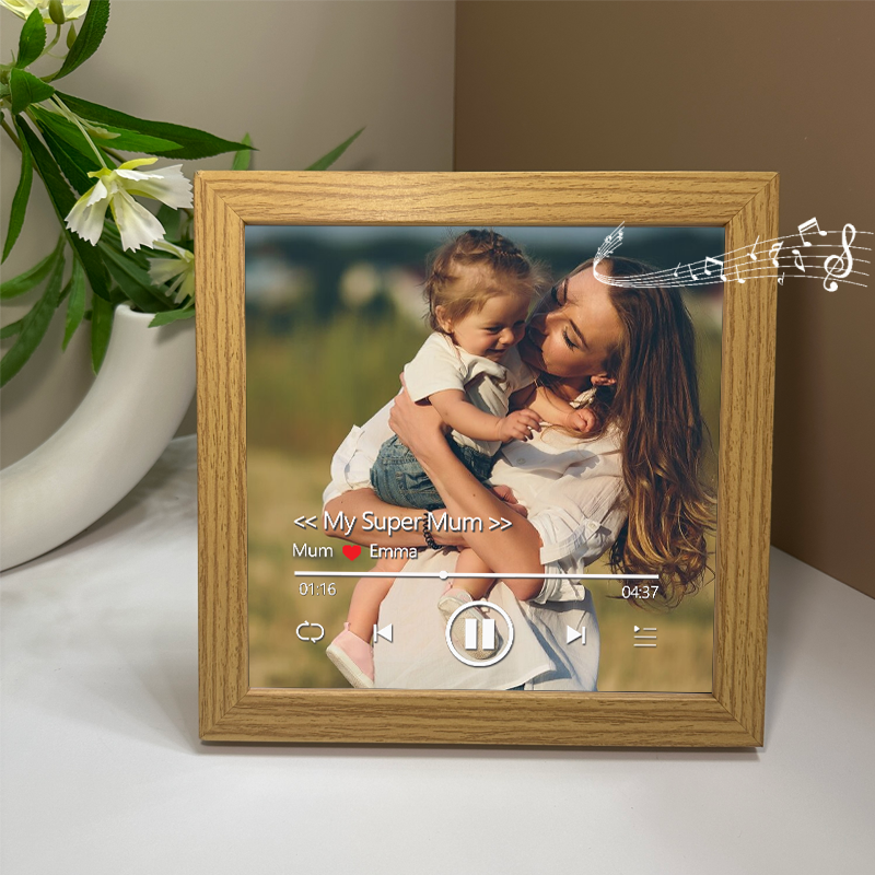 Personalised Photo Frame with Custom Whole Song Picture Frame Music Player Gifts for Mother (Can Play Whole Song)