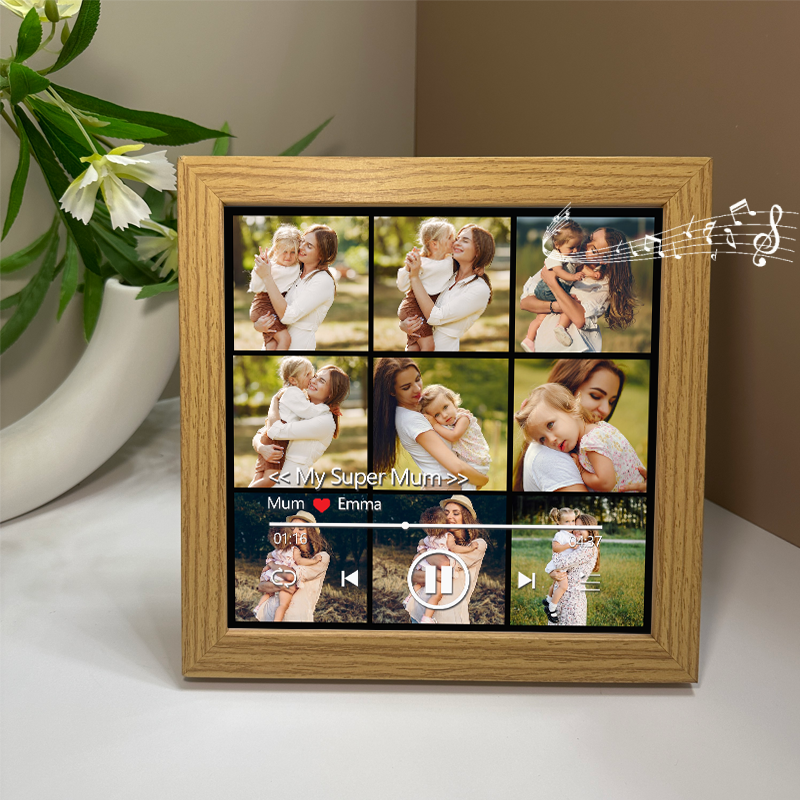 Personalised Photo Frame with Custom Whole Song Picture Frame Music Player Gifts for Mother (Can Play Whole Song)
