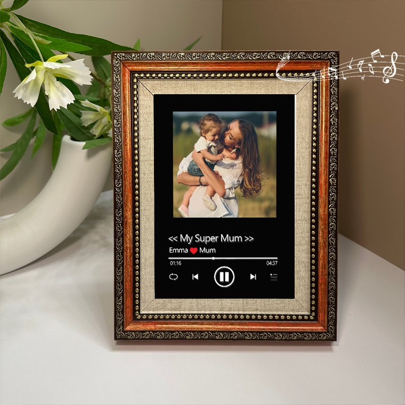 Personalised Photo Frame with Custom Whole Song Picture Frame Music Player Gifts for Mother (Can Play Whole Song)