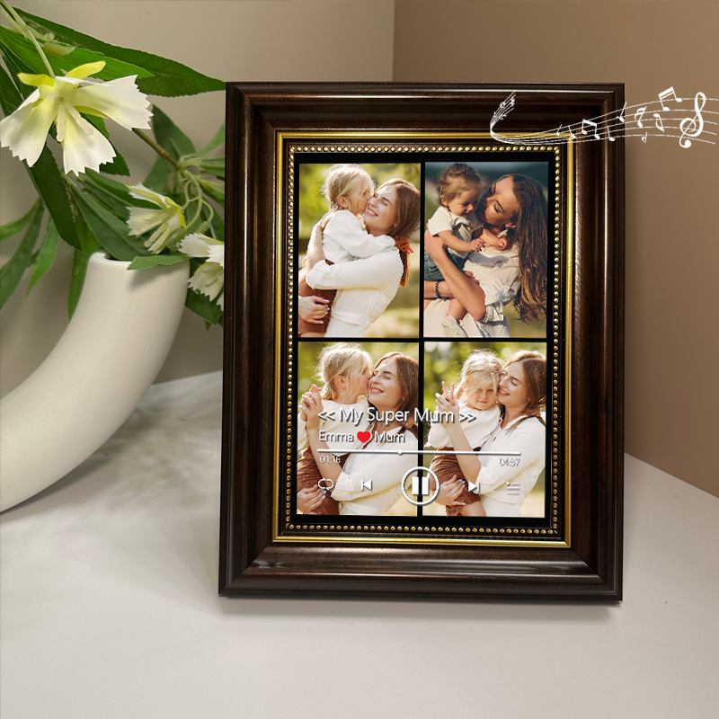 Personalised Photo Frame with Custom Whole Song Picture Frame Music Player Gifts for Mother (Can Play Whole Song)