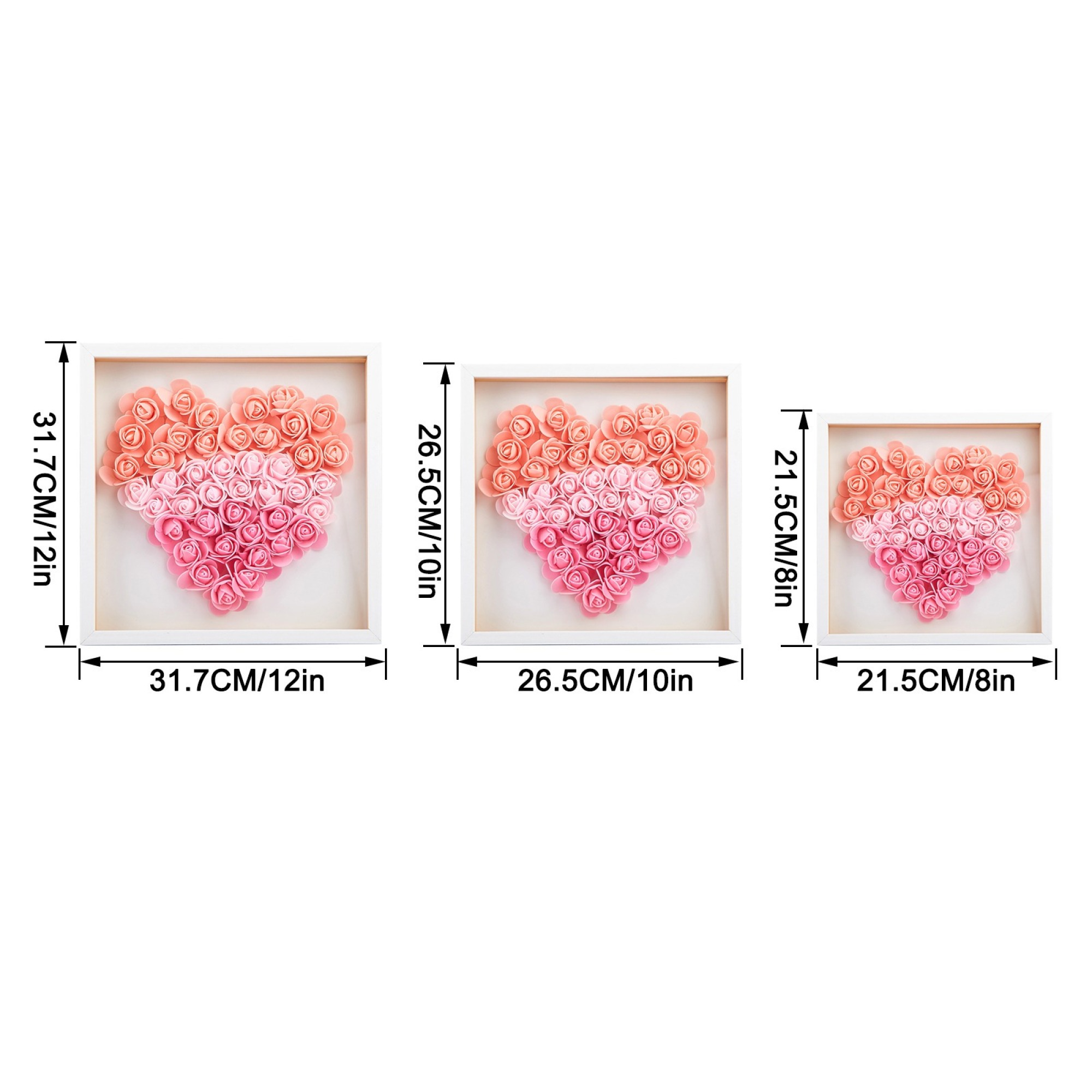 Personalised Flower Shadow Box Custom 1-5 Names Rose Frame Mother’s Day Gift for Mom, Grandma, Nana