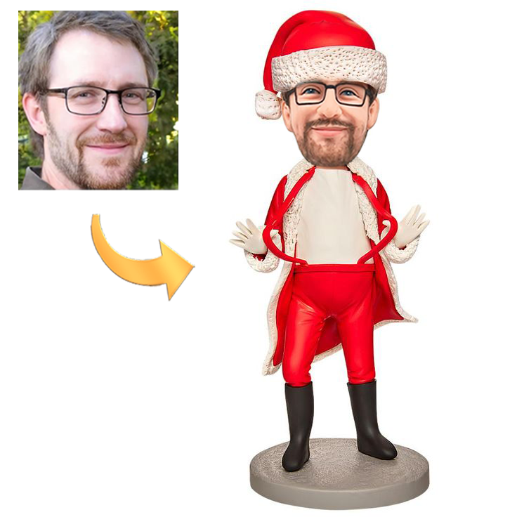 Christmas Gift Funny Santa Claus Custom Bobblehead with Engraved Text