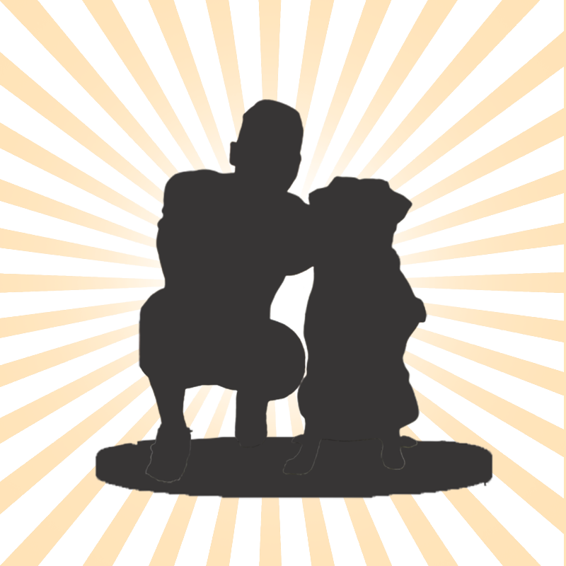 Fully Customizable Man And Pet Custom Bobblehead with Engraved Text