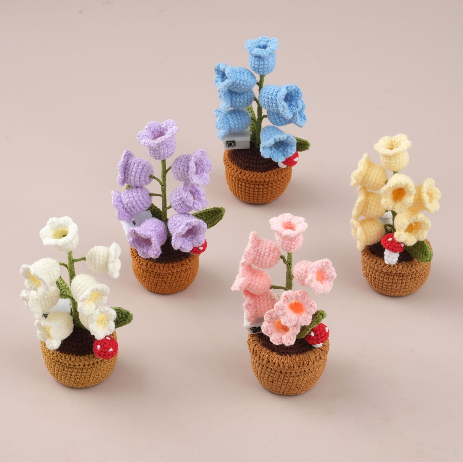 LED Glowing Lily of the Valley - Handmade Knit Flower Decor Light for Home