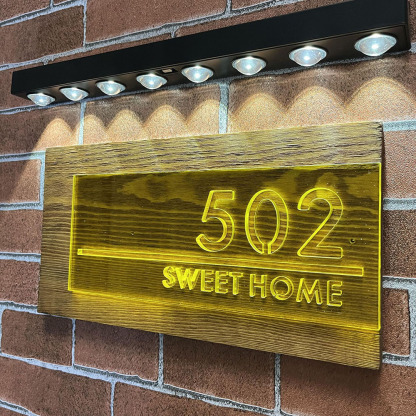 Solar Powered Personalised House Address Sign Waterproof LED Light Number Plaque Housewarming Gift