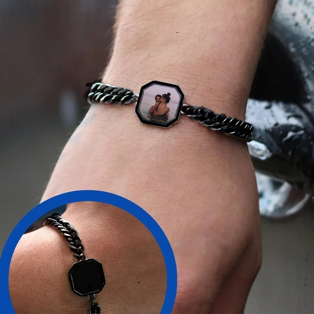 Personalised Heat-Activated Magic Bracelet Custom Thermochromic Photo Hidden Picture Memorial Gift Valentine's Gift