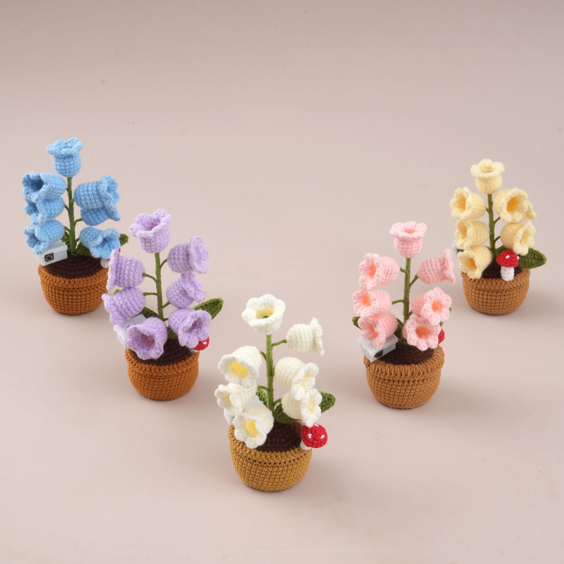 LED Glowing Lily of the Valley - Handmade Knit Flower Decor Light for Home