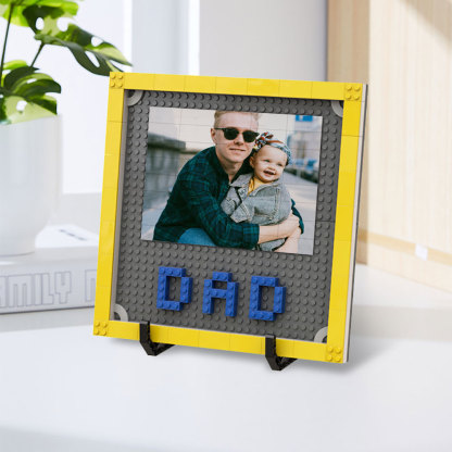 Personalised Photo Puzzle Building Blocks Father's Day Gifts Custom Dad and Papa Building Bricks Picture Frame Gift for Dad