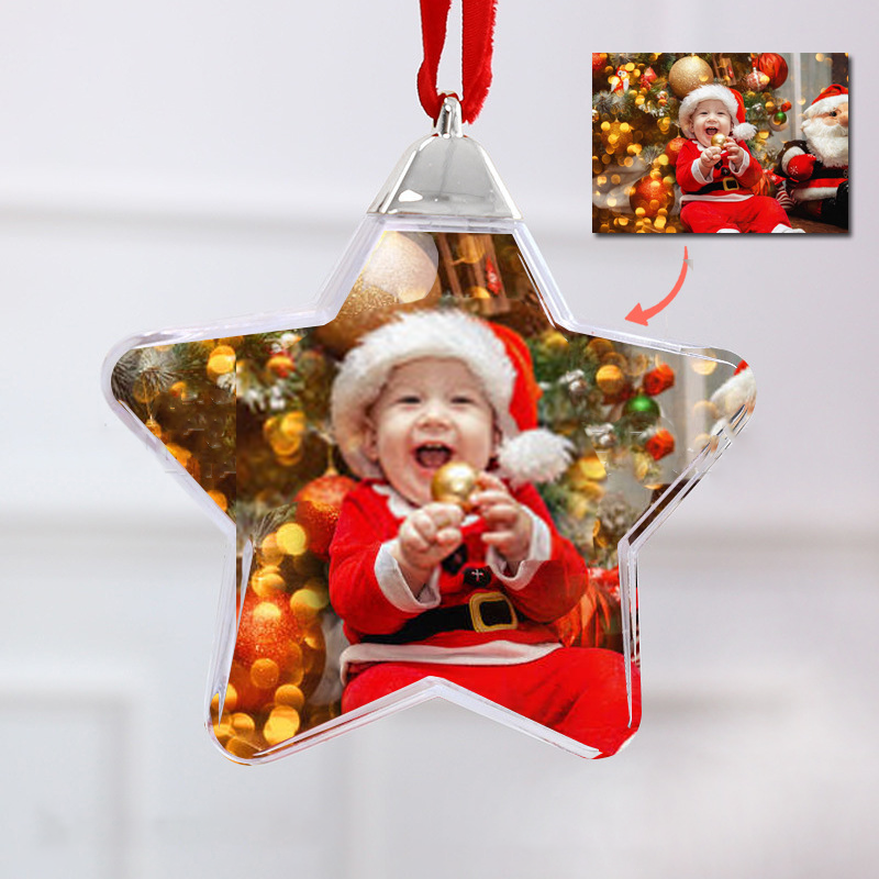 Custom Photo Christmas Bauble Tree Decoration Personalised Ball Ornament Christmas Gifts