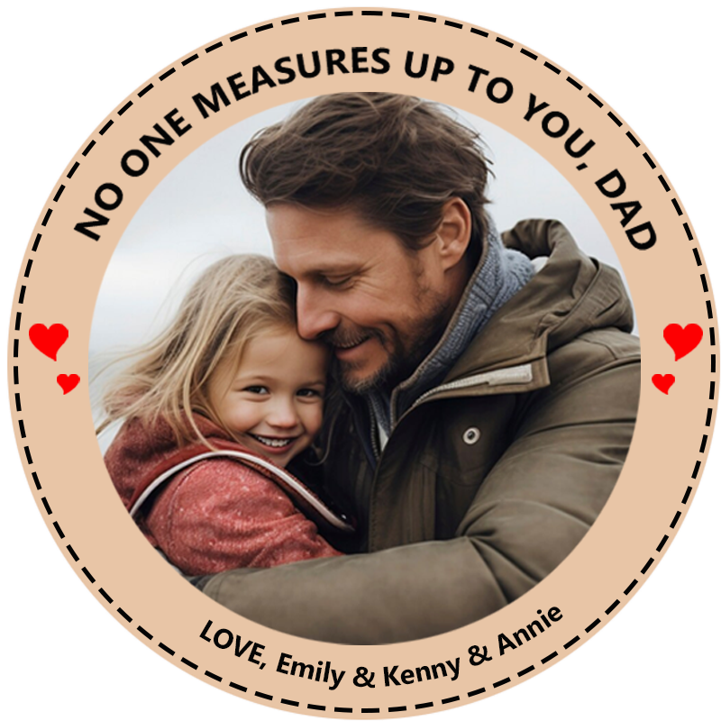 Personalised Photo Tape Measure with Custom Picture and Name Daddy Lov