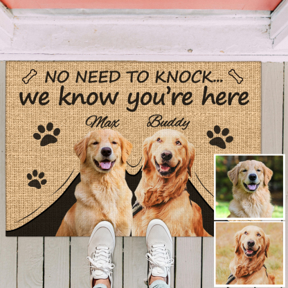Funny Custom Pet Rug with Photo and Name Personalised Dog Mat for Porch Entryway Gift Idea for Puppy Lovers