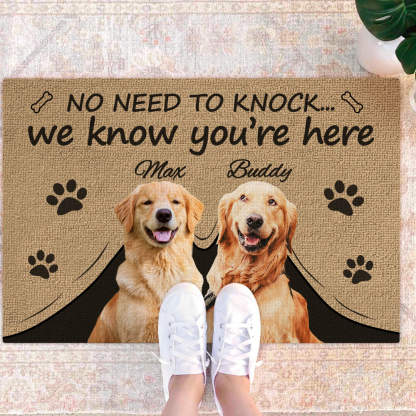 Funny Custom Pet Rug with Photo and Name Personalised Dog Mat for Porch Entryway Gift Idea for Puppy Lovers