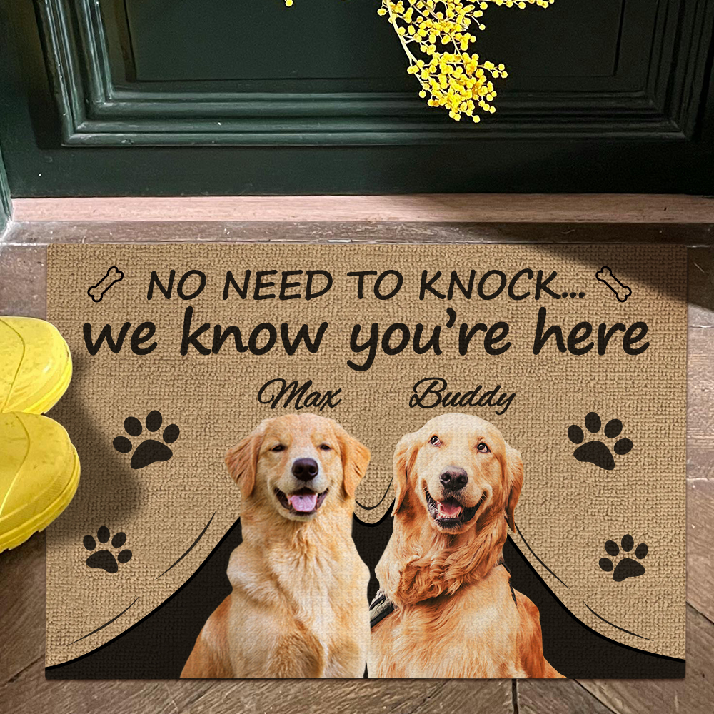 Funny Custom Pet Rug with Photo and Name Personalised Dog Mat for Porc