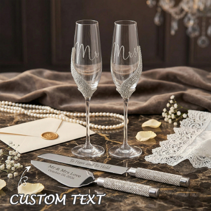 Personalised Wedding Champagne Flutes Custom Champagne Flutes Handmade Wedding Gift for Couple