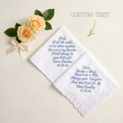 Custom Wedding Handkerchief Mother of the Bride Handkerchief Personalised Handkerchief for Wedding