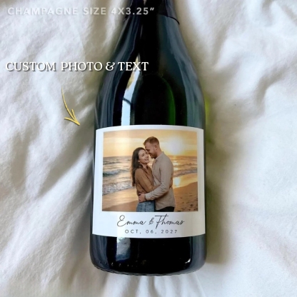 Custom Wine Bottle Labels with Photo Personalised Wine Labels for Wedding