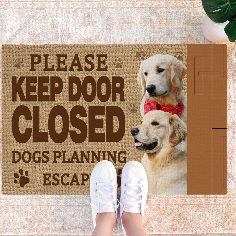Custom Welcome Doormat Personalised with Pet Photo Funny Entry Rug Gift for Dog Owners