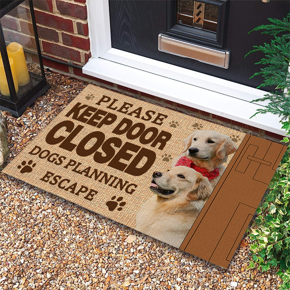Custom Welcome Doormat Personalised with Pet Photo Funny Entry Rug Gift for Dog Owners