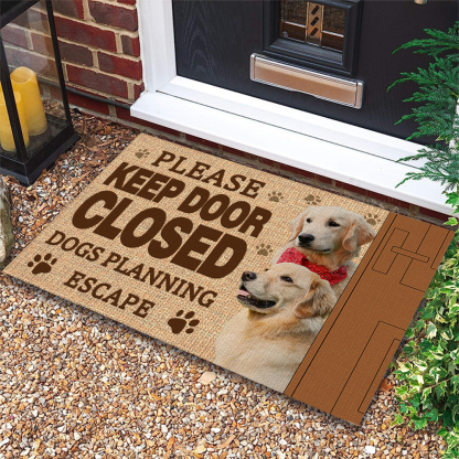 Custom Welcome Doormat Personalised with Pet Photo Funny Entry Rug Gift for Dog Owners
