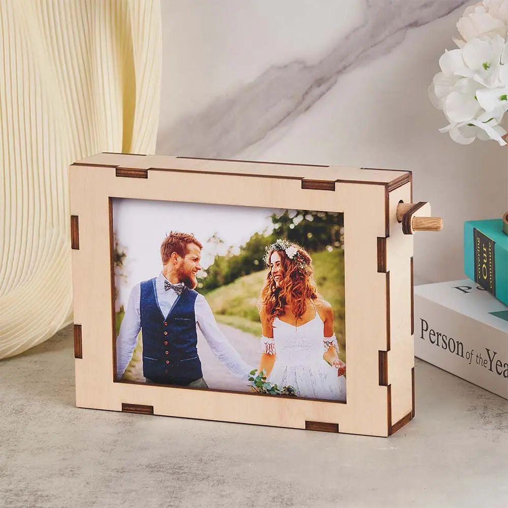 Personalised Flipbook Frame Rolling Photo Frame Photo Cube Album Anniversary Wedding Gift for Couples