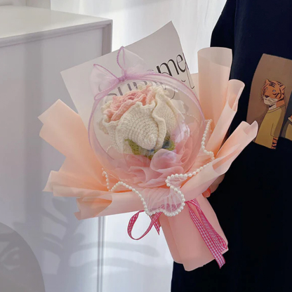 Weave Flowers Bouquet Rose 1 Flowers Set Anniversary Gift for Her