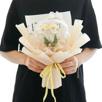 Weave Flowers Bouquet Rose 1 Flowers Set Anniversary Gift for Her