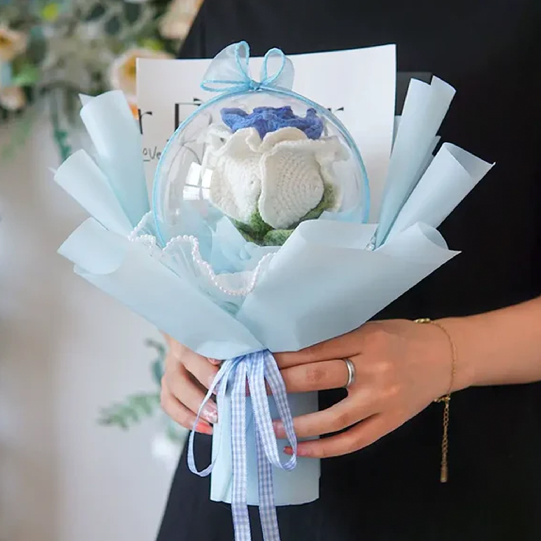 Weave Flowers Bouquet Rose 1 Flowers Set Anniversary Gift for Her