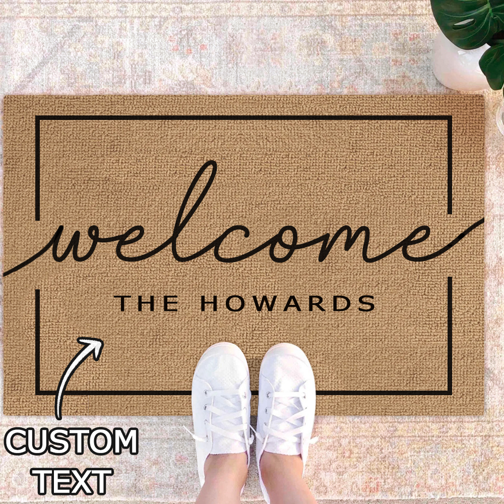 Personalised Name Doormat Custom Text Welcome Rug for House Porch House Warming Gifts