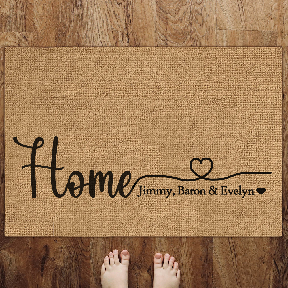 Personalised Name Doormat Custom Text Welcome Rug for House Porch House Warming Gifts