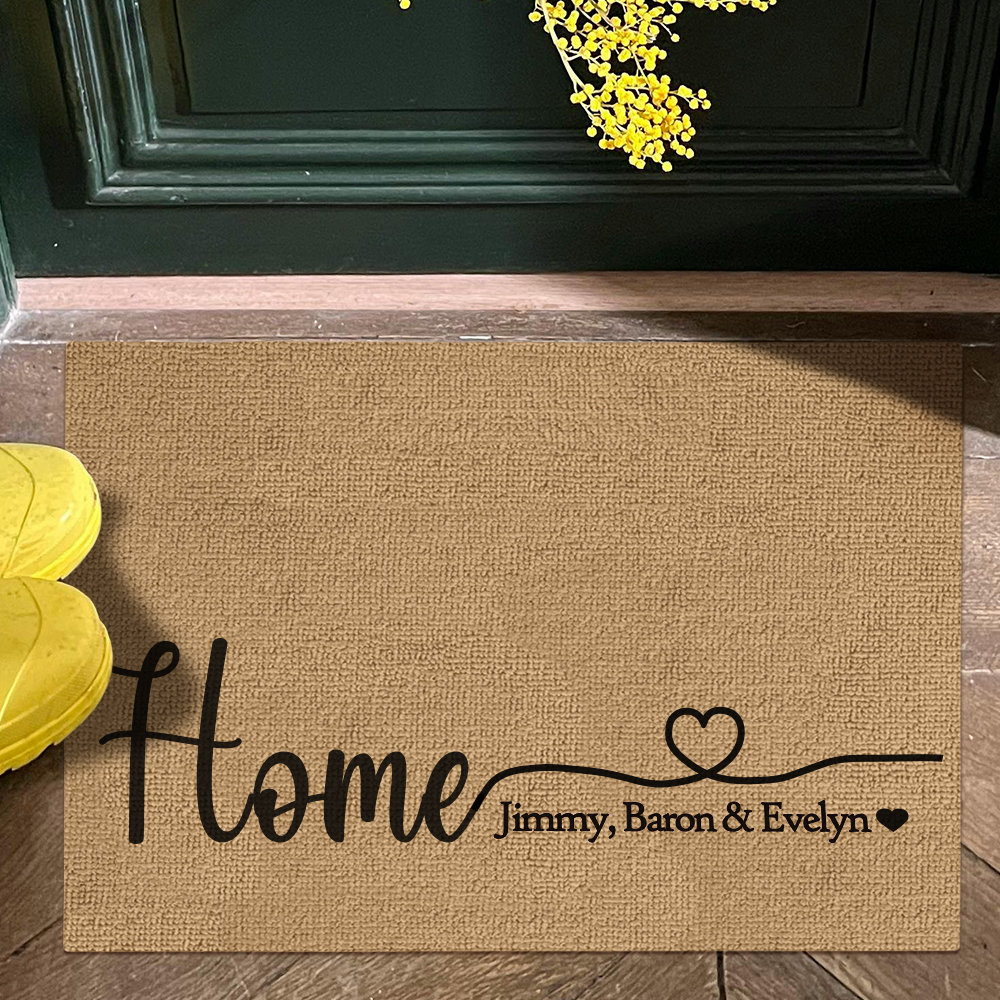 Personalised Name Doormat Custom Text Welcome Rug for House Porch Hous