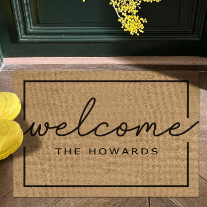 Personalised Name Doormat Custom Text Welcome Rug for House Porch House Warming Gifts