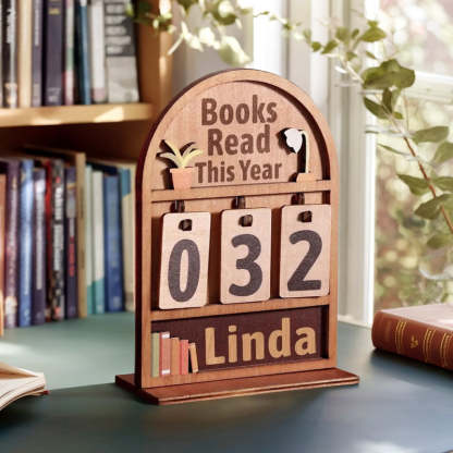 Personalised Books Read This Year Counter Mini Plaque with Flat Base Book Lovers Gift Bookshelf Decor Gift for Readers