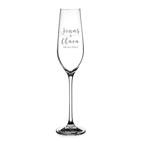 Personalised Wedding Champagne Flutes Set of 2 Custom Name and Date En
