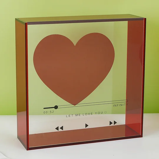 Preserved Flower Love's CD Transparent Acrylic Rose Flower Box Romantic Anniversary Gift For Girlfriend