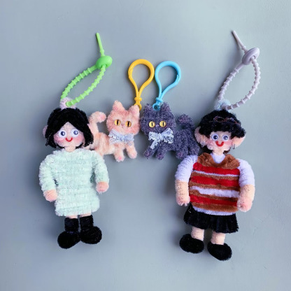 Handmade Custom Portrait Doll Handcraft Pipe Cleaner Doll Chenille Stems Stick Anime DIY Customized Human Figure Gift for Her