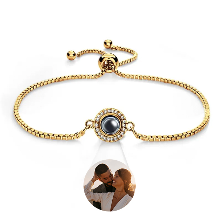 Photo Projection Bracelet Personalised Adjustable  Bracelet Anniversary Gift for Her