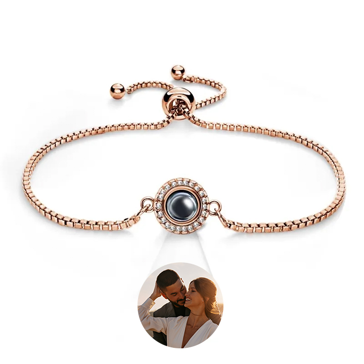 Photo Projection Bracelet Personalised Adjustable  Bracelet Anniversary Gift for Her