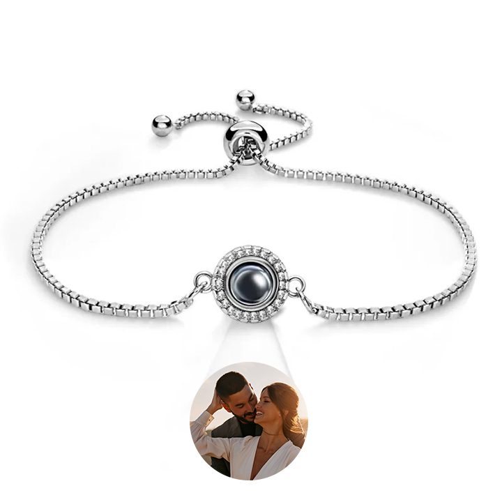 Photo Projection Bracelet Personalised Adjustable  Bracelet Anniversary Gift for Her