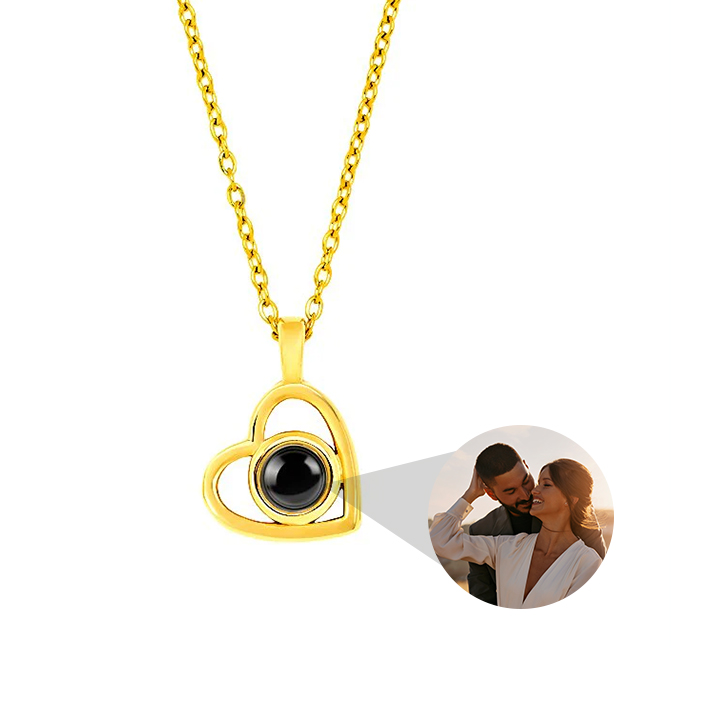 Custom Photo Heart Necklace Personalised Projection Pendant Memorial Jewelry Gift for Her