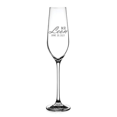 Personalised Wedding Champagne Flutes Set of 2 Custom Name and Date En