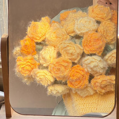 FINISHED Handmade Crochet Flower Dreamy Throw Blanket Bouquet Rose Bouquet Knitted Bouquet Ready-Made Blanket