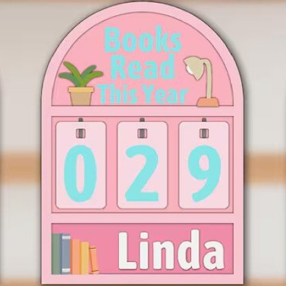 Personalised Books Read This Year Counter Mini Plaque with Flat Base Book Lovers Gift Bookshelf Decor Gift for Readers