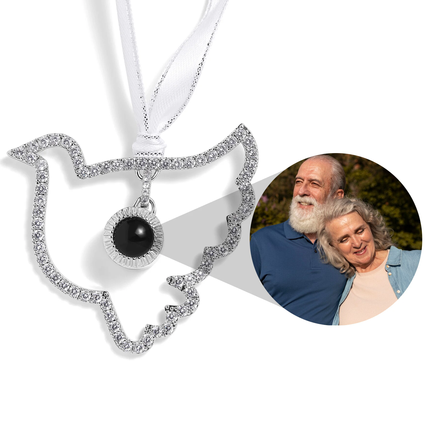 Angel Custom Projection Car Hanging Ornament Personalised Photo Rear View Mirror Pendant Memorial Keepsake Decoration