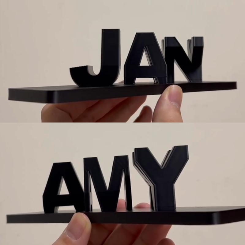 Personalised Dual Name Illusion Love 3D Printed Custom Name Plate Customized Double Sided Words Plate Best Valentines Gift