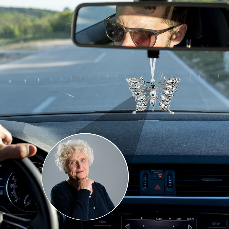 Angel Custom Projection Car Hanging Ornament Personalised Photo Rear View Mirror Pendant Memorial Keepsake Decoration