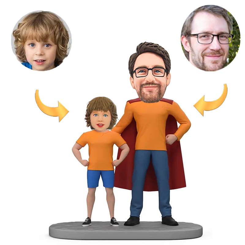 Handcraft Dad and Child Custom Bobblehead Fathers Day Gifts