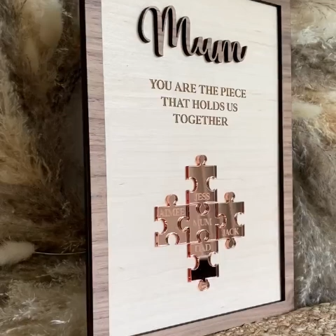 Personalised Name Wooden Puzzle Custom Sign Frame Mothers Day Gifts